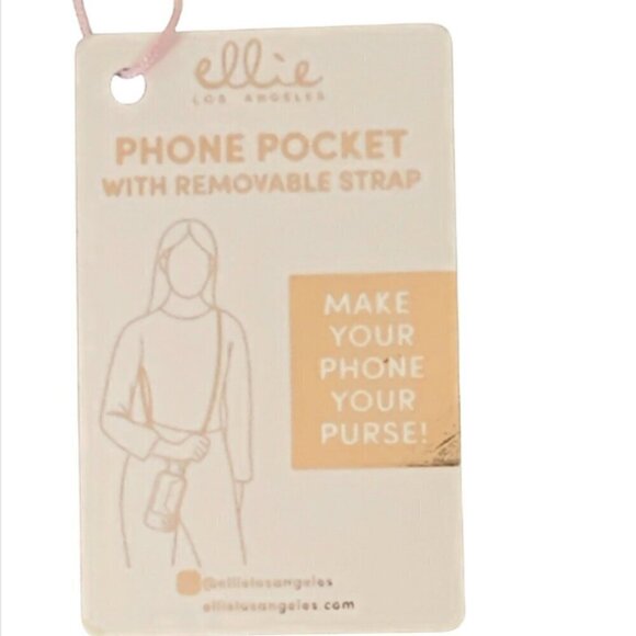 Ellie NEW Gold Phone Pocket RFID Crossbody Card Case Purse Strap Vegan #84A - Picture 6 of 6